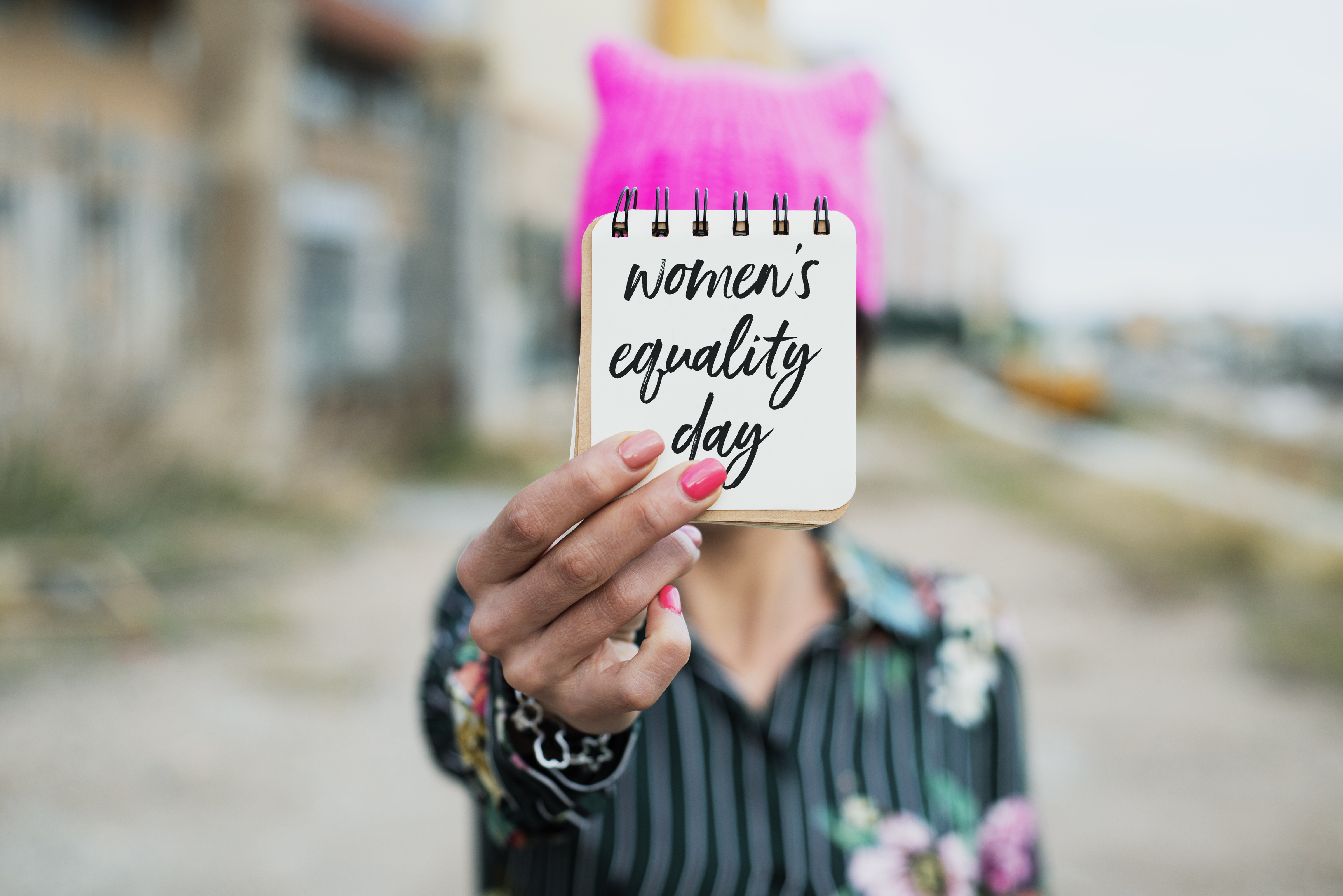 woman with sign